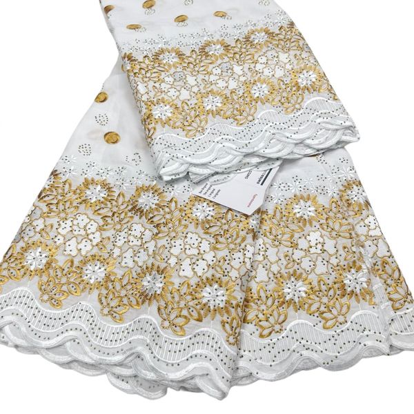 

swiss voile lace fabric african women 5 yard rhinestones wedding formal dress cotton textile ladies apparel dentelle female dinner gown 2023, Black;white