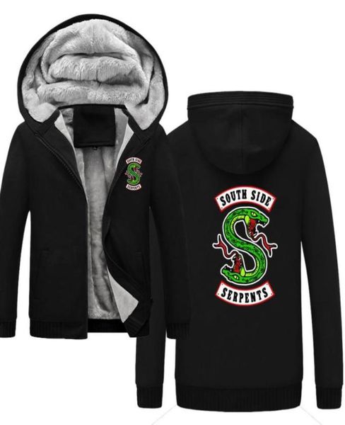 

hoodies sweatshirt coat american womenmen baseball jackets men039s hip hop snake south side serpents hoodies2638125, Black