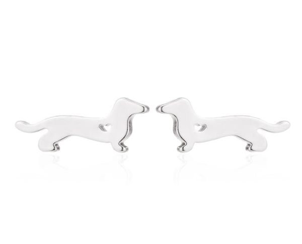 

dachshund stud heart earrings dog mom gifts cute dachshund gifts for women9715659, Golden;silver