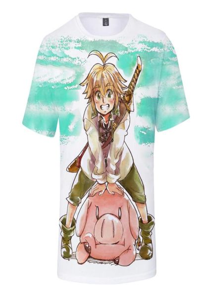 

the seven deadly sins nanatsu no taizai meliodas anime 3d print t shirt short sleeve casual streetwear hip hop funny tshirt men1795017, White;black