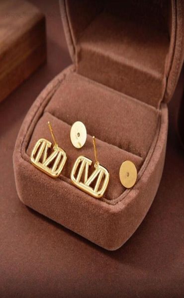 

women stud earrings premium gold diamond earring designer jewelry mens studs luxury hoops brand letter fashion bijoux de luxe with6796328, Golden;silver