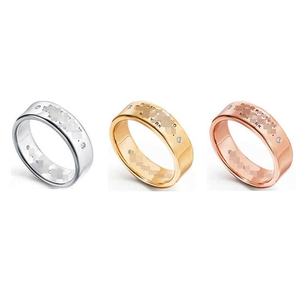 

fashion tiffay 925 sterling silver plated gold double diamond classic rose ring with tee home mesh red style men's and women's pai