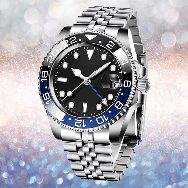 

mens watch ceramic ring mens automatic watch 41mm 2813 movement watch sapphire waterproof glass lens sports automatic winding fashion watch, Slivery;brown