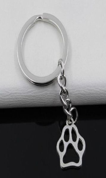 

20pcslot key ring keychain jewelry silver plated paw print charms 1917mm8931625, Slivery;golden