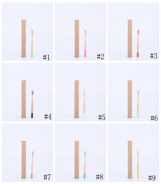 

children bamboo toothbrush round handle toothbrushes natural bamboo tube brush with box packing travel oral hygiene el supplies9530663