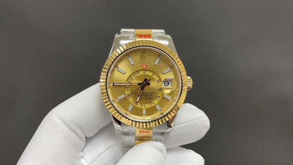 

designer men role skydweller automatic watch 9i6l luxury wristwtach k0ko swiss movement size 42mm highest version clone model 4019, Slivery;golden