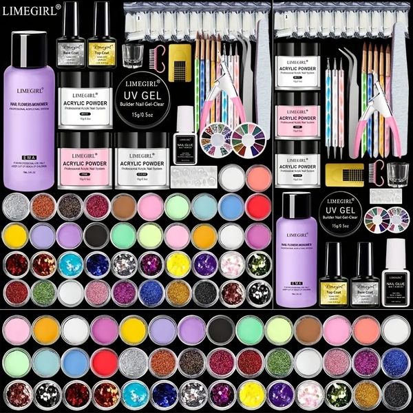 

79 in 1 acrylic nail kit with nais file - glitter acrylic powder set with everything professional acrylic nail powder extension set for nail