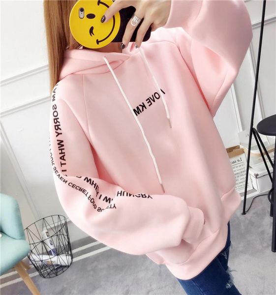 

women pink hoodies thick japanese mori girl preppy style sweatshirt 2017 new hooded cute fleece warm winter women pullovers4259763, Black