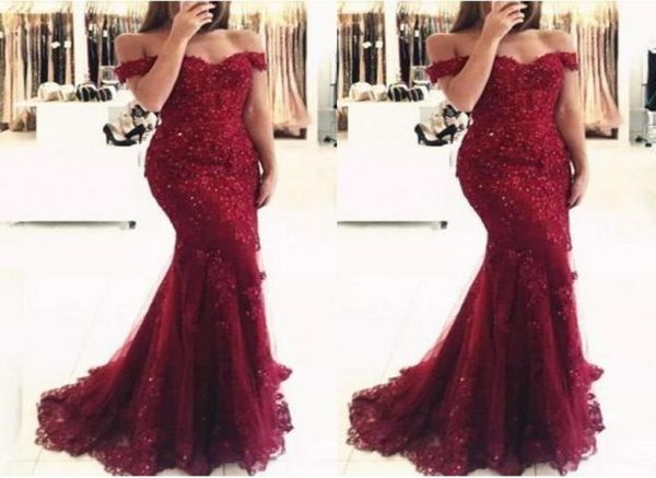 

new elegant off the shoulder beaded mermaid mother dresses short sleeves lace appliques floor length formal evening prom custom ma8733340, Black;red