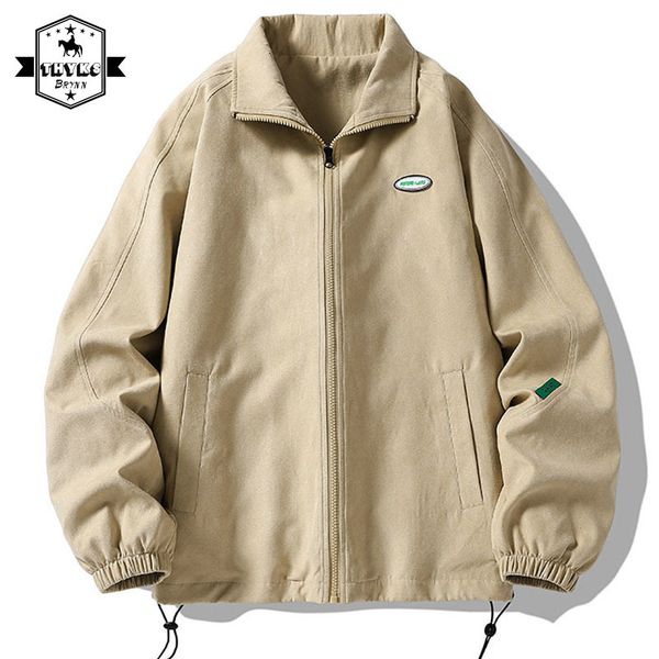 

mens jackets autumn bomber jacket for men vintage baggy coat korean fashion streetwear oversize zip up outerwear clothing coats 230810, Black;brown