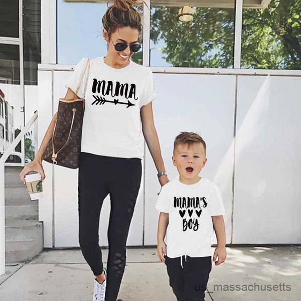

family matching outfits fashion family matching short shirt mommy and girl son letters mama boys clothes shirt litte baby kids outfits look, Blue