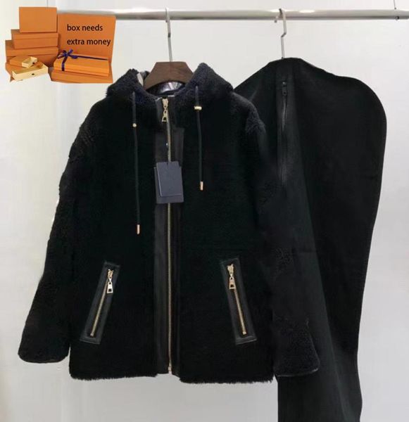 

winter fur coats designer womens fashion lambswool coat stylish thick windproof jacket classic letter jackets woman warm outerwear5252454, Black
