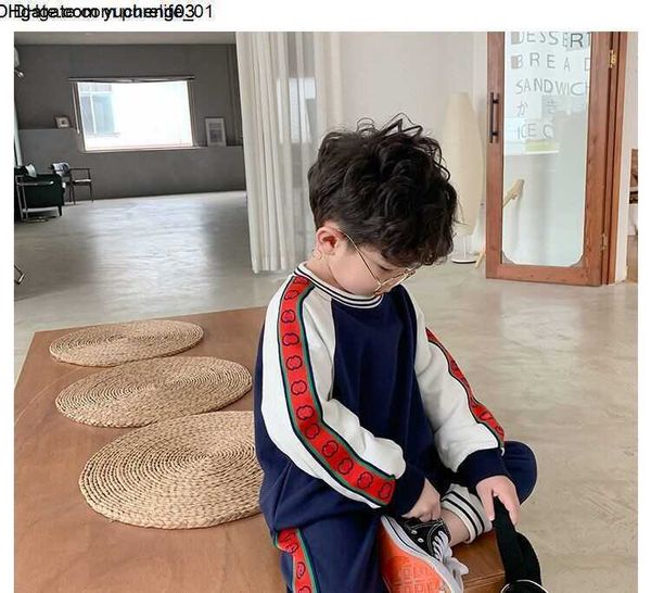 

spring autumn designer boys clothing set sweatshirt pants suit children brand cotton hoodies kids girl clothes set tracksuits, White