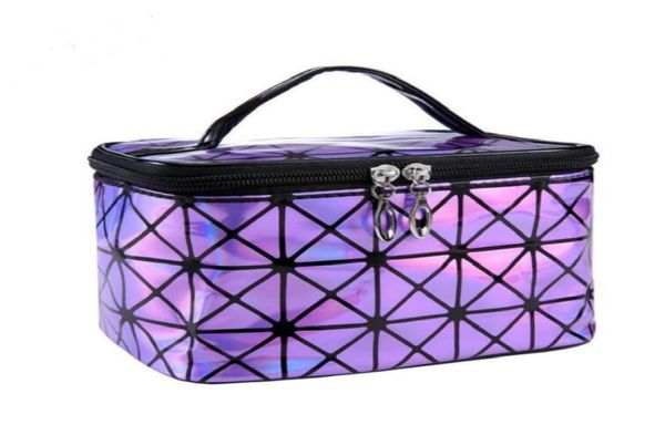 

fashion women039s purple pu leather cosmetic bags travel organizer necessarie cosmetic makeup bag new 7627456