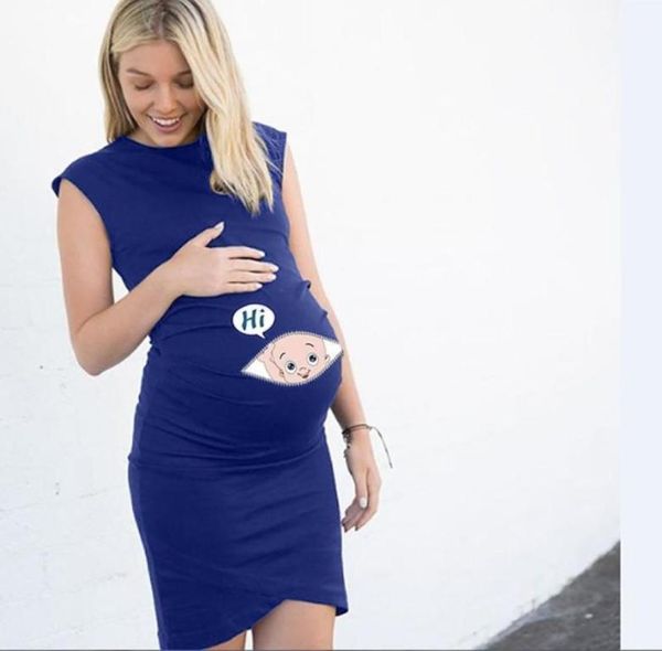 

maternity sleeveless dress pregnancy maternity dress cartoon letter print nusring pregnancy shirt mama clothes11368440, White