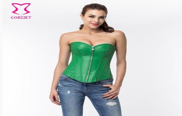 

steampunk leather green corset plus size gothic clothing corsets and bustiers 6xl burlesque costumes espartilhos e corpetes5473588, Black;white