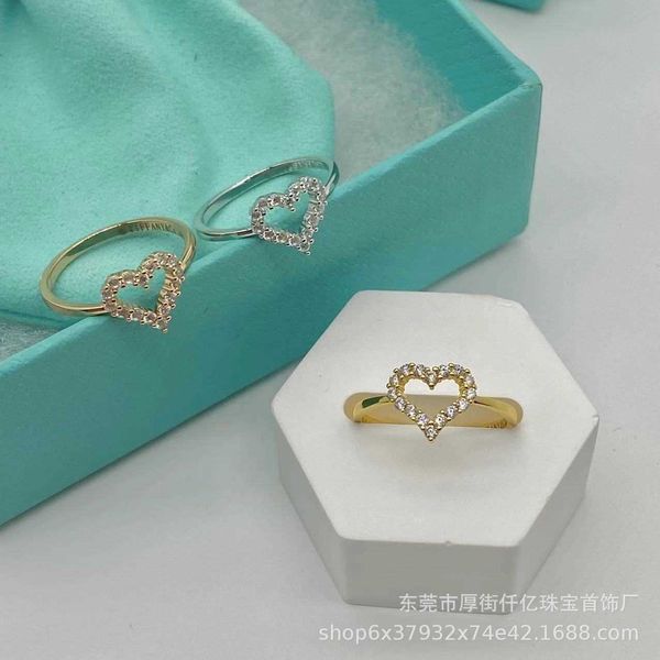 

famous brand tiffay s925 sterling silver high edition love diamond ring fashionable simple light luxury small and popular handicrafts
