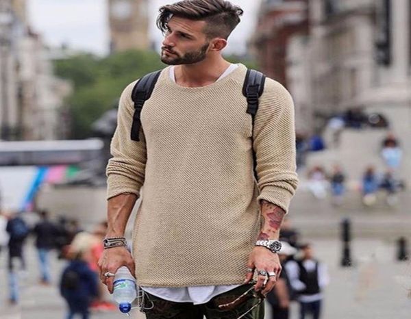 

men sweater autumn winter knitted solid simply style pullover casual loose o neck sweater jumper male black outerwear brand 20185122045, White;black
