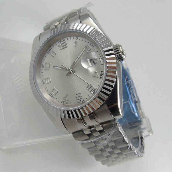 

watch r olex 39mm silver dial men steel case watch 21 jewels japan miyota 8215 automatic wristwatch fluted bezel brushed jubilee strap