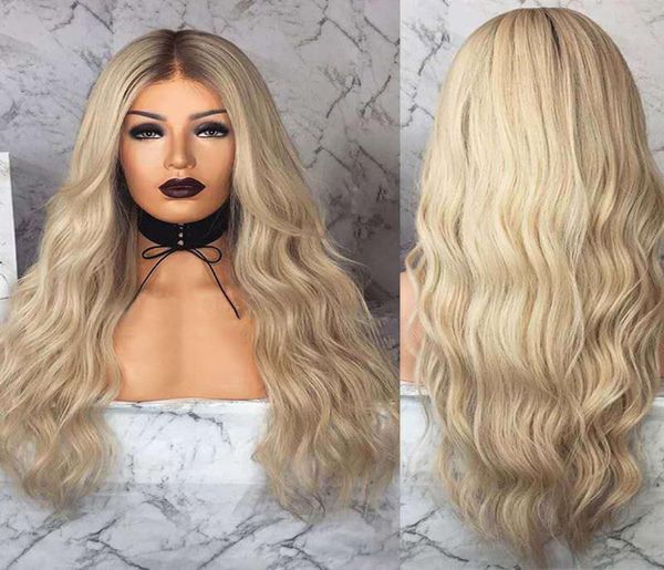 

long curly natural wave wigs hair synthetic lace graded front wigs for women party high temperature resistant fiber hair cosplay w5003717, Black