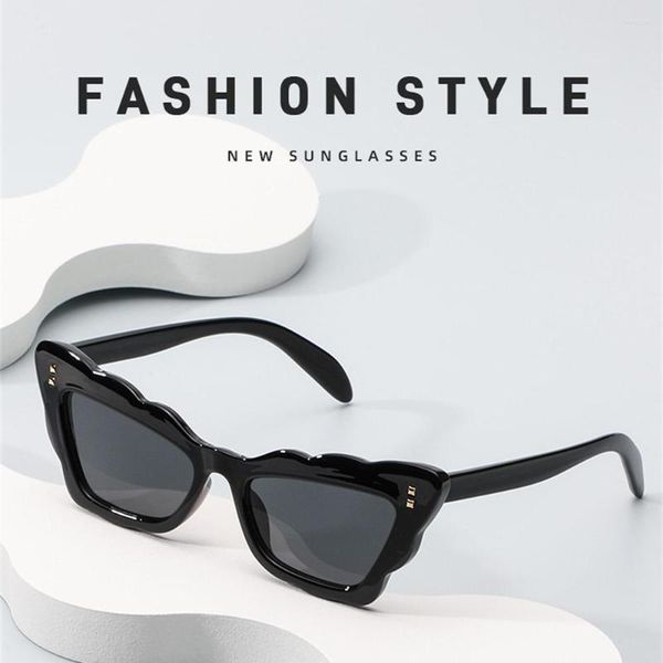 

sunglasses cat eye uv resistant glasses fashion lace outdoor sun protection personalized938, White;black