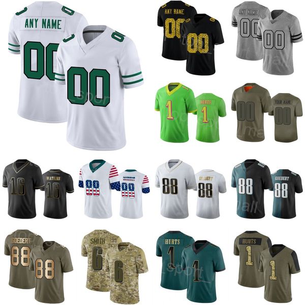 

men football 98 jalen carter jersey 3 nolan smith 1 jalen hurts 14 kenneth gainwell 35 boston scott 22 trey sermon 11 a.j. brown 6 devonta s, Black;red