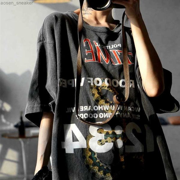 

hip hop rrr123 snake printing plus size tshirts fashion personalized popular round neck tee for men clothing, White;black