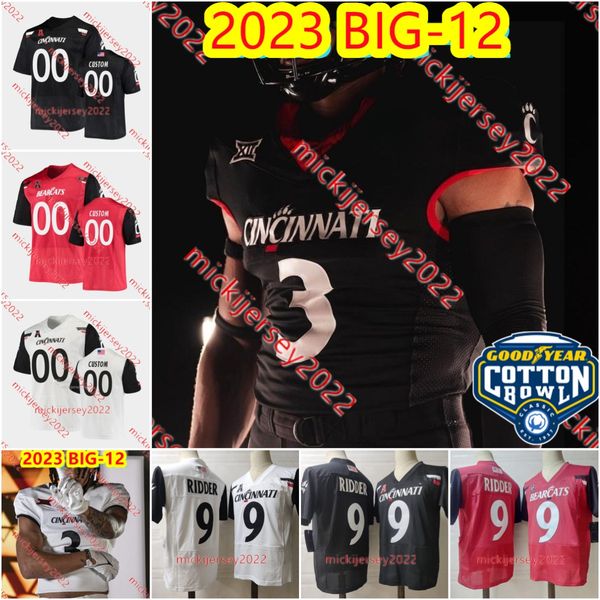 

2023 big-12 emory jones cincinnati bearcats football jerseys brady drogosh brady lichtenberg jacob hoying will kocher jack perry custom stit, Black