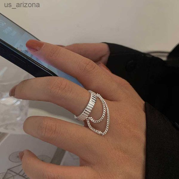 

silver color multi layer chain rings punk vintage fidget ring for men women hip pop rings fashion jewelry birthday gift l230620