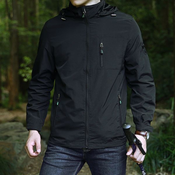

mens jackets spring windbreaker waterproof military hooded jacket coat men casual male clothing daily 230809, Black;brown