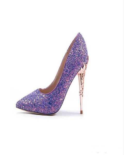 

2020 new summer luxury highheeled sequins wedding shoes party prom women shoes elegant stilettos pumps girl bridal accessories sh6018130, Black