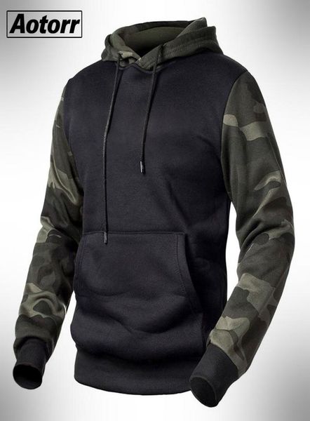 

army green men camouflage hoodies autumn winter hooded sweatshirts male camo hoody hip hop streetwear 4xl6447489, Black