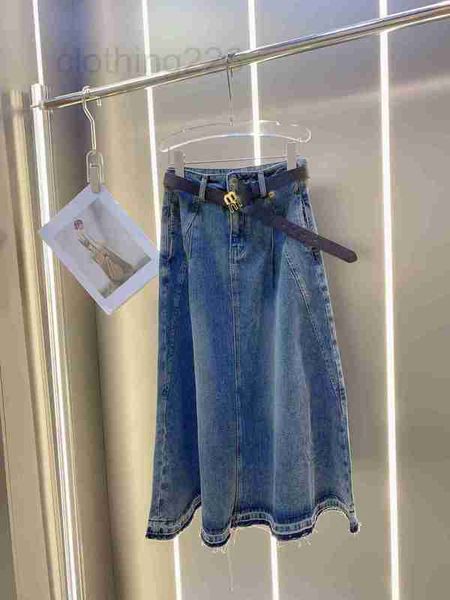

skirts designer 2023 early autumn new design with belt, high waist, slim fit denim skirt szo3, Black
