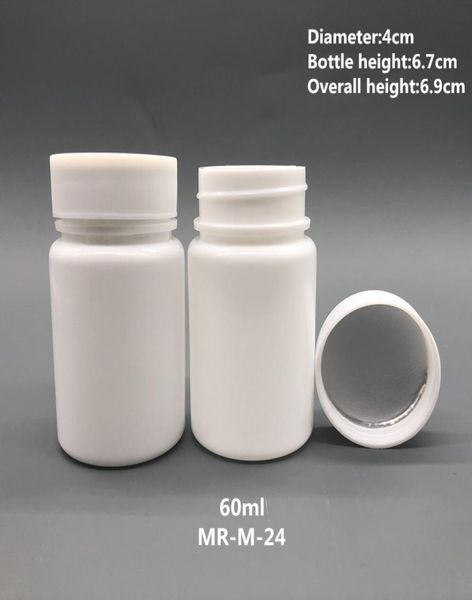 

50pcs 60ml 60cc hdpe white empty pharmacy refillable vitamin capsules bottles with screw seals9943635
