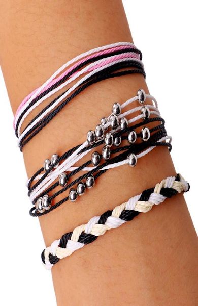 

bohemia handmade wax rope beads charm bracelets jewelry for women black purple blue woven bracelet party gift4607937, Golden;silver