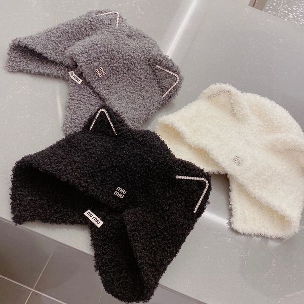 

miu hats luxurys designers knitted beanie autumn and winter cashmere hat street trend soft touch letter solid color temperament fashion warm, Blue;gray