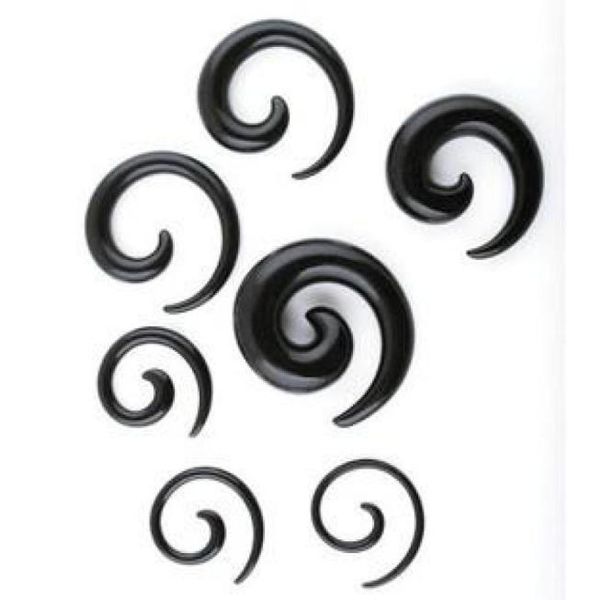 

ear tunnel p31 100pcs mix 8 size black acrylic body jewelry spiral ear taper ear plug2172662, Silver