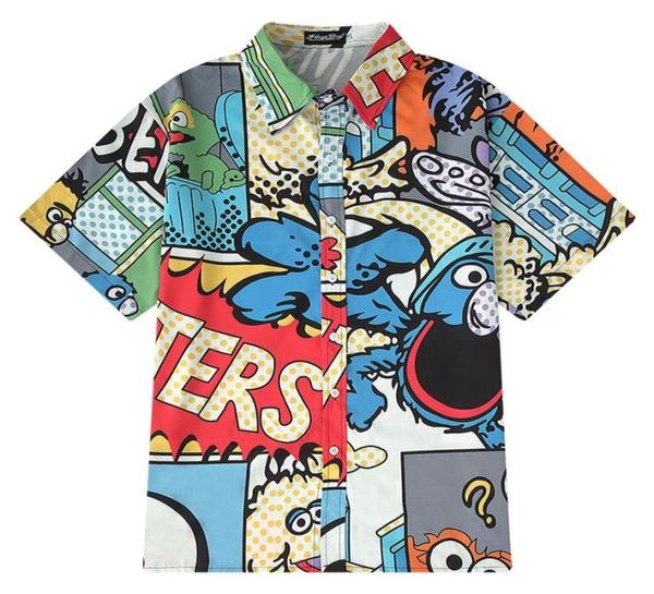 

vintage ancient tide brand xia wei seaside exclusive tour yi seaside american loose shortsleeved shirt men and women291h2056724, White;black