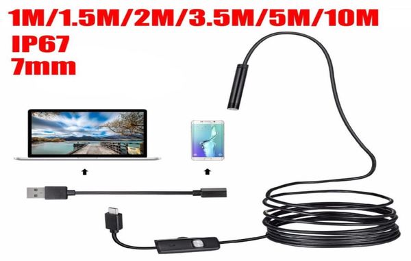 

aqkey 7mm 6led android usb endoscope for smartphone mini camera tube cable pipe waterproof inspection surveillance car endoscope877230984