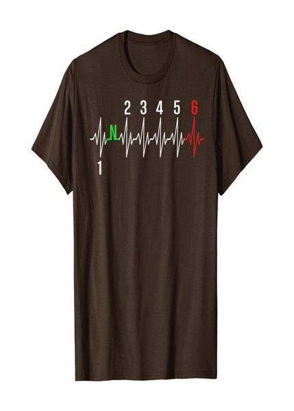

1 down 5 up motorcycle gear heartbeat funny tshirt012345396620, White;black