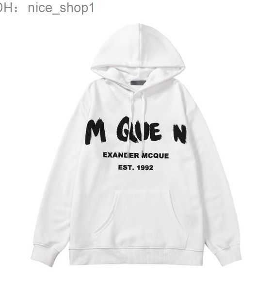 

designer men hoodie pullover fashion women mcqueen sweatshirts streetwear loose hoodies lovers clothing woman letter 3 cf8v, Black