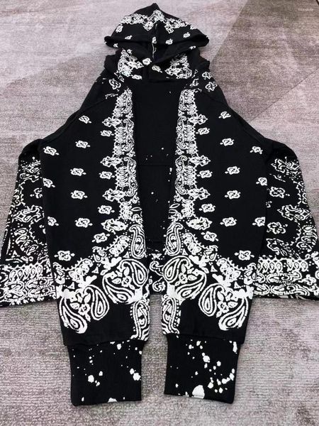 

men's hoodies sweatshirt runway luxury european design party style clothing, Black