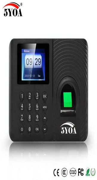 

5yoa a10 biometric fingerprint time attendance clock recorder employee recognition device electronic english spanish machine8371814