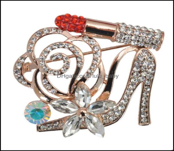 

pins brooches jewelry xz31 high heels lipstick camellia lapel pin and broche broach for women clothing drop delivery 2021 jdssx1965057, Gray