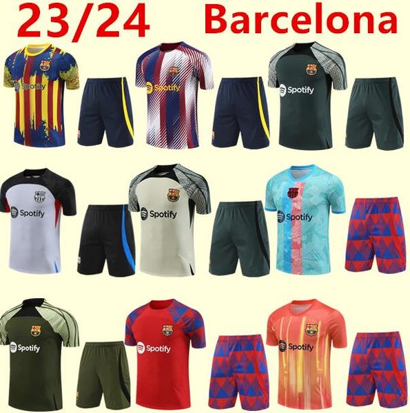 

23 24 barcelona soccer shirts jerseys ansu fati training wear football lewandowski barcelona tracksuit set ferran adama auba pedri gavi man, Black