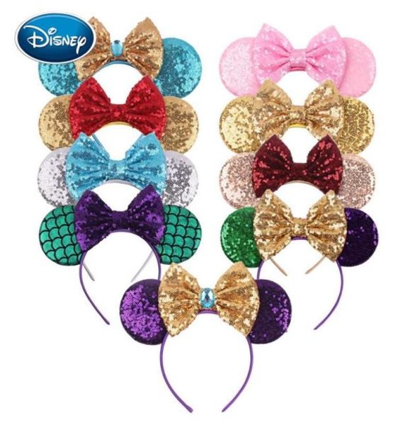 

hair accessories girls glitter sequins hairband rhinestone mouse ears bow headband mujer kids party women headwear head hoop4752658, Slivery;white