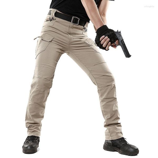 

men's pants military tactical cargo swat combat army trousers male casual many pockets stretch, Black