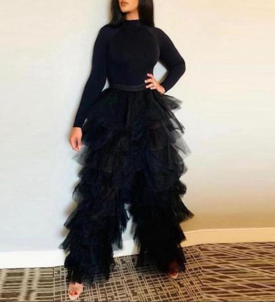 

skirts puffy tulle pants tiered tutu long trousers women extra lush mesh high elastic waist ladies party gown po shooting pantsski5699346, Black