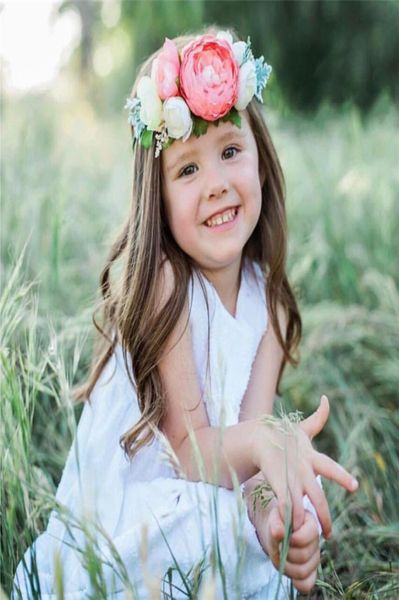 

new children039s rose flower bohemian headband girls039 fashion european and american headwear flower hair accessories headb4510811, Slivery;white