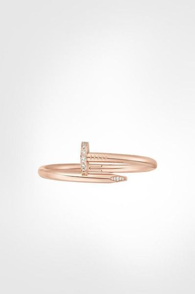 

nail cuff bracelets luxury jewelry for women man fashion bangle titanium steel alloy goldplated craft never fade no box3208388, White